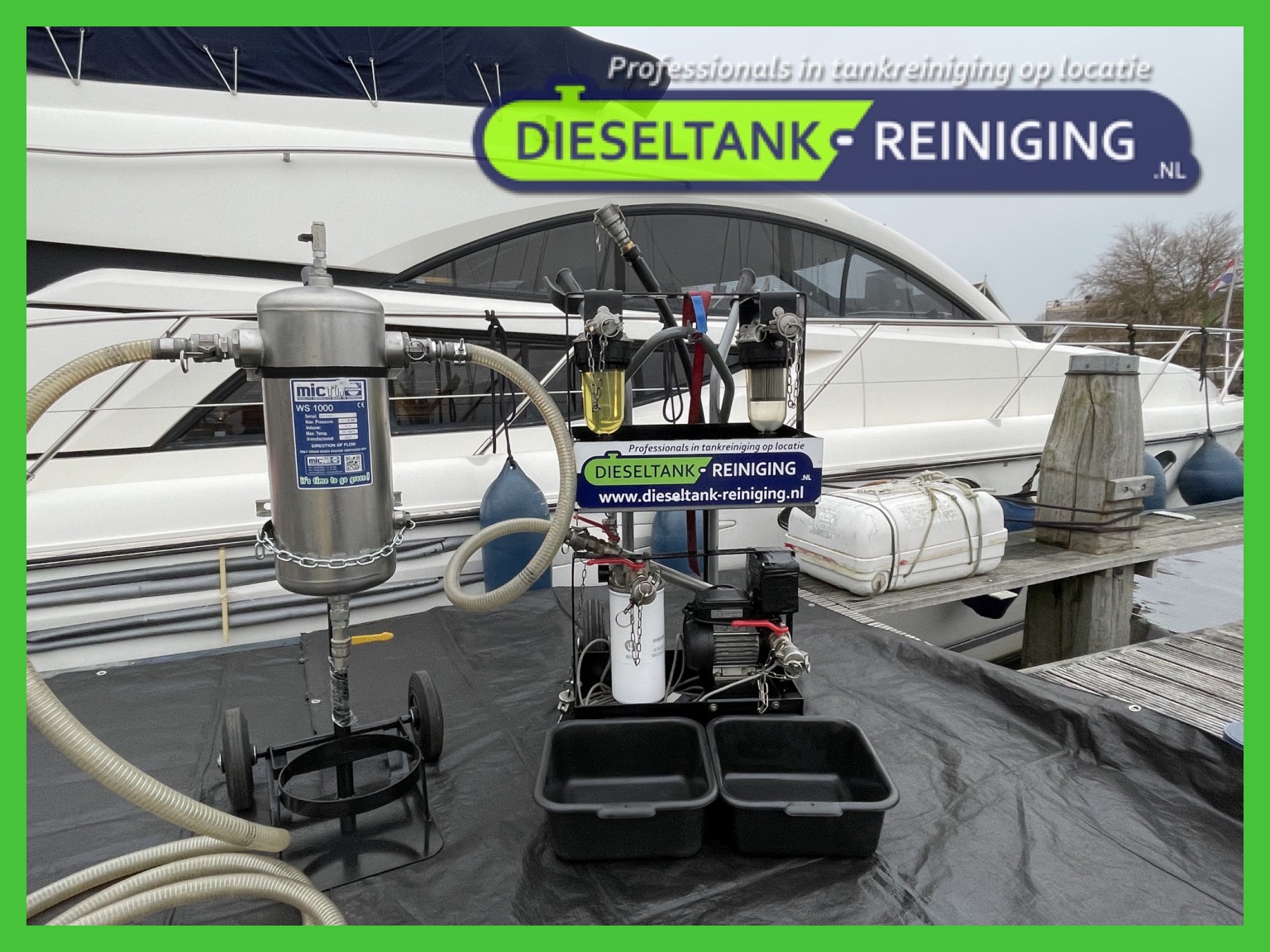 Dieseltank reiniging Fairline Phantom 52 ft